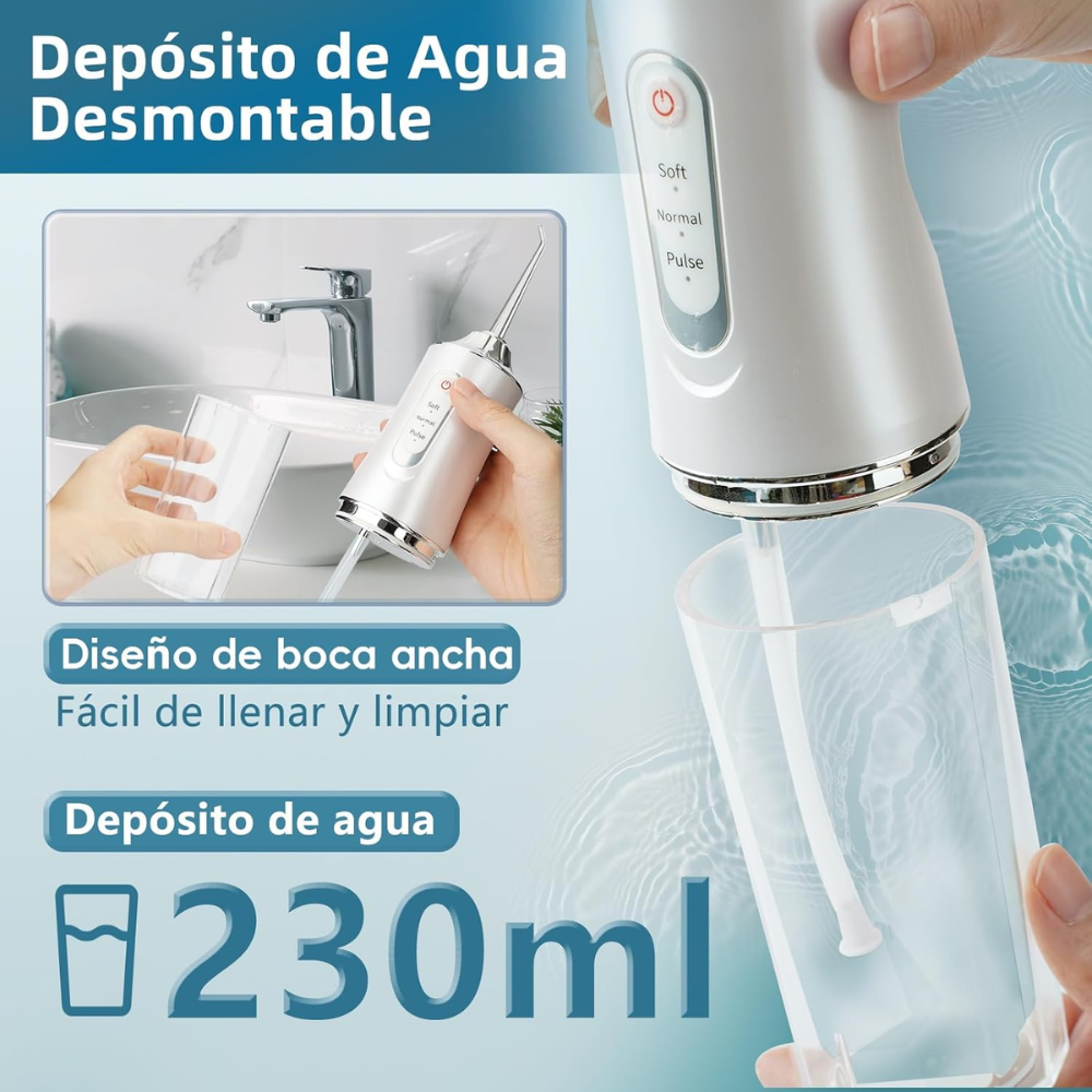 Irrigador Bucal Portable con Boquilla